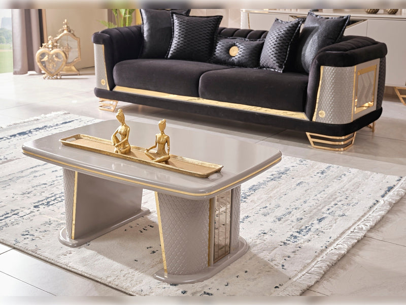 Romans Stationary Sofa Black in Black - 101-ROM-LV900-3
