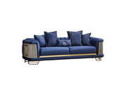 Romans Stationary Sofa Navy Blue in Blue - 101-ROM-LV431-3