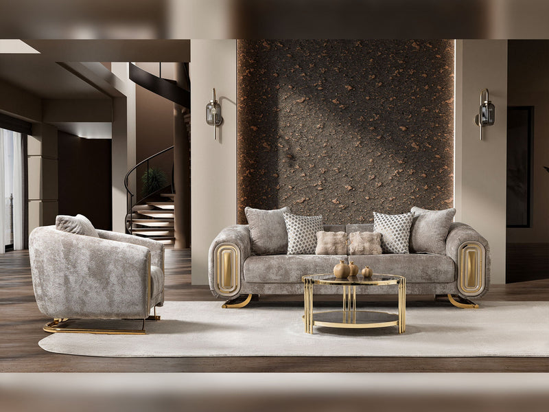 Romeo 3-pieces (Sofa & Loveseat & Chair) Livingroom Set in Cream - 200-ST-ROM-KENZO20-321
