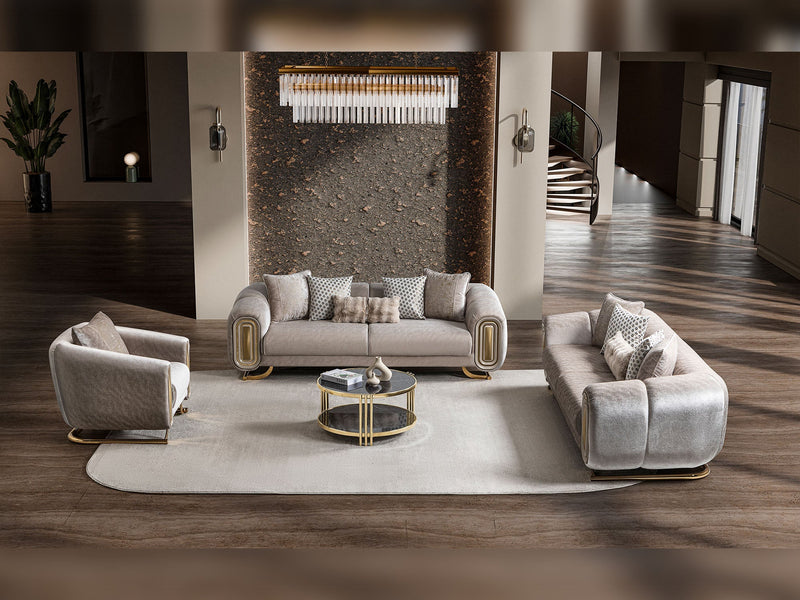 Romeo Stationary Loveseat in Cream - 200-ST-ROM-KENZO20-2