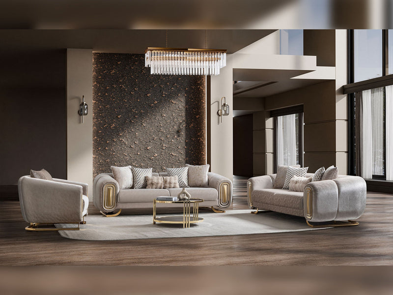 Romeo Stationary Loveseat in Cream - 200-ST-ROM-KENZO20-2