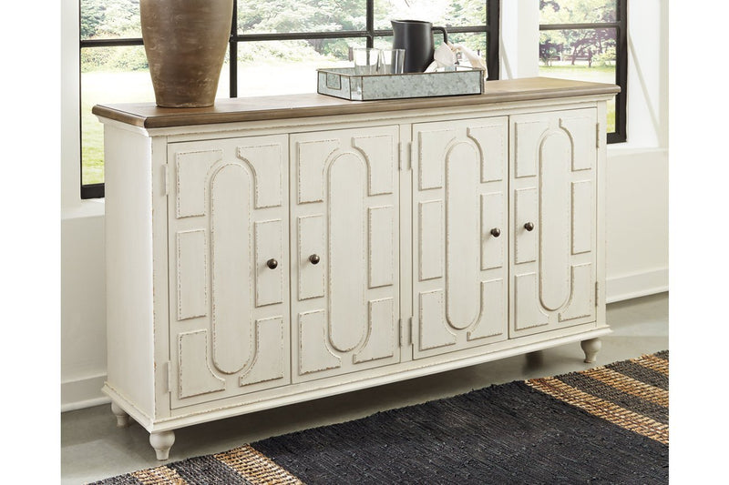 Roranville Antique White Accent Cabinet - Lara FurnitureCabinet