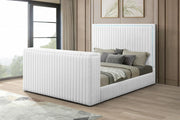 Rosalie Queen Bed W/ TV Stand & Fireplace (White) - B841-Queen