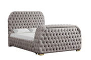 Rose - Gray Upholstered Queen Bed with TV Lift, Bluetooth speaker and USB Type C - B141-Q-Bed
