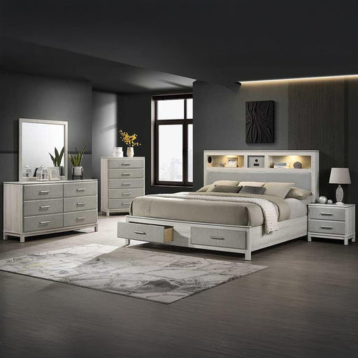 Roswell - Beige King Bed, Dresser, Mirror - B328-KDM