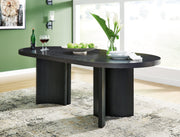 Rowanbeck Dining Table and 4 Chairs with Storage in Black from Ashley - Lara Furniture