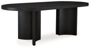 Rowanbeck Dining Table and 4 Chairs with Storage in Black from Ashley - Lara Furniture