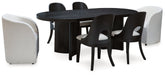 Rowanbeck Dining Table and 6 Chairs in Black - Gate FurnitureDining Room Set