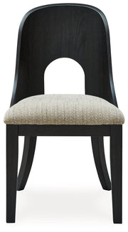 Rowanbeck Dining Table and 6 Chairs with Storage in Black from Ashley - Lara Furniture