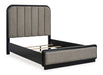 Rowanbeck Gray/Black Queen Upholstered Panel Bed - Gate FurnitureQueen Bed