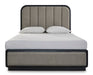 Rowanbeck Gray/Black Queen Upholstered Panel Bed - Gate FurnitureQueen Bed