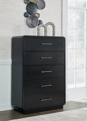 Rowanbeck Gray/Black Upholstered Panel Bedroom Set - Gate FurnitureBedroom Set