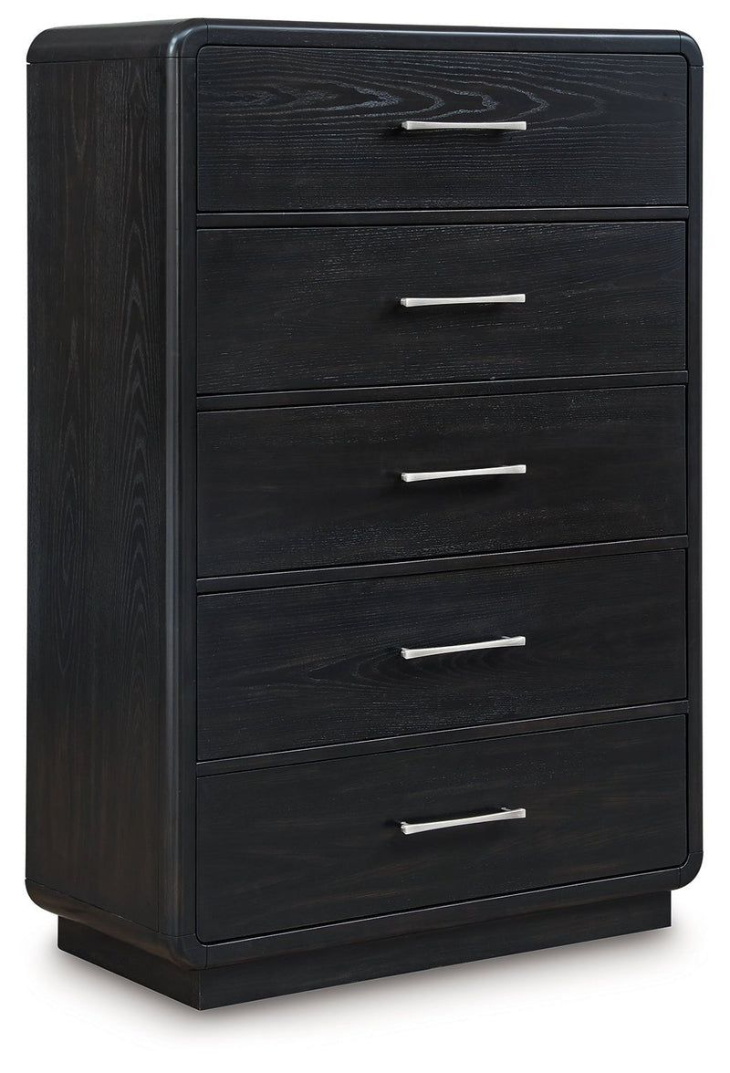 Rowanbeck Gray/Black Upholstered Panel Bedroom Set - Gate FurnitureBedroom Set