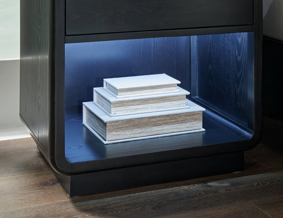 Rowanbeck Gray/Black Upholstered Panel Bedroom Set - Gate FurnitureBedroom Set