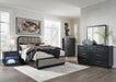 Rowanbeck Gray/Black Upholstered Panel Bedroom Set - Gate FurnitureBedroom Set