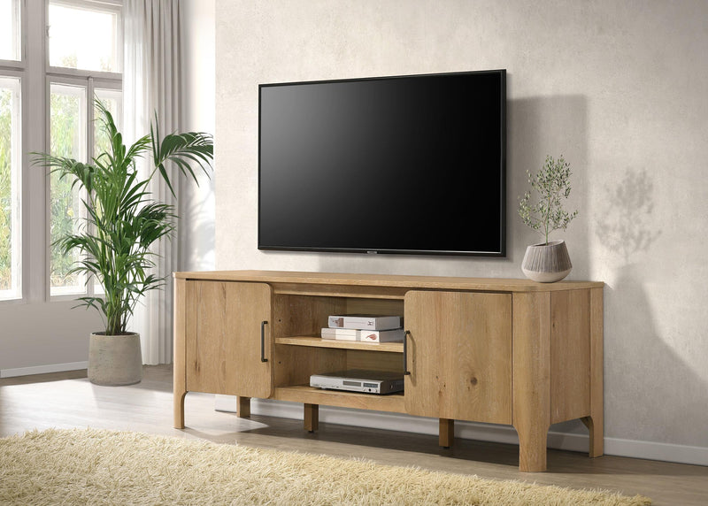 Rowe 65-inch 2-door Wood TV Stand Media Console Light Oak - 701652