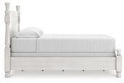 Rowlenstown California King Poster Bed, Dresser and Nightstand in Antique White - PKG023880