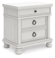 Rowlenstown California King Poster Bed, Dresser, Mirror and Nightstand in Antique White - PKG023879