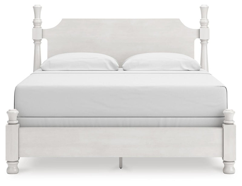 Rowlenstown King Poster Bed, Dresser and Nightstand in Antique White - PKG023875