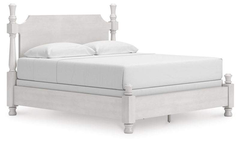 Rowlenstown King Poster Bed, Dresser and Nightstand in Antique White - PKG023875