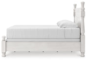 Rowlenstown King Poster Bed, Dresser and Nightstand in Antique White - PKG023875