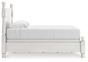 Rowlenstown King Poster Bed, Dresser, Mirror and Nightstand in Antique White - PKG023874