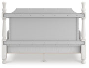 Rowlenstown King Poster Bed, Dresser, Mirror and Nightstand in Antique White - PKG023874