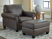 Roxmere Chair and Ottoman in Umber from Ashley - Lara Furniture