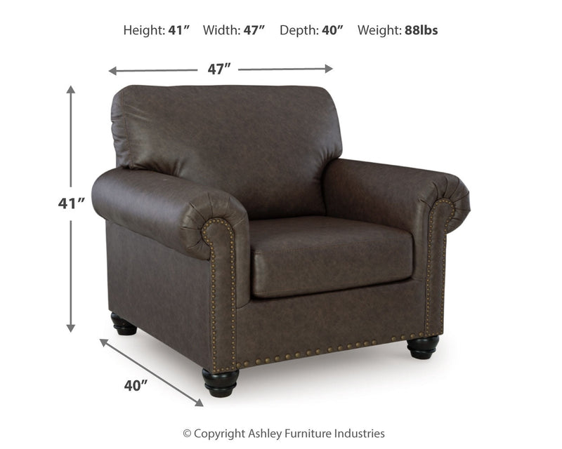 Roxmere Chair and Ottoman in Umber from Ashley - Lara Furniture