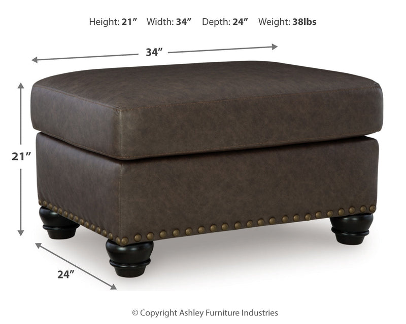 Roxmere Chair and Ottoman in Umber from Ashley - Lara Furniture
