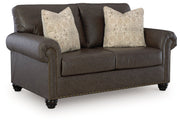 Roxmere Umber Loveseat - Lara FurnitureLoveseat