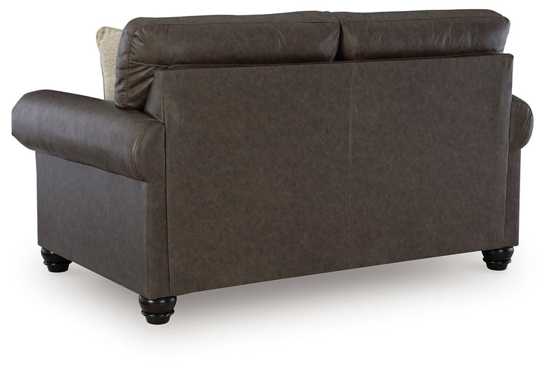 Roxmere Umber Loveseat - Lara FurnitureLoveseat
