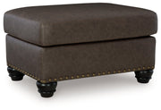 Roxmere Umber Ottoman - Lara FurnitureOttoman
