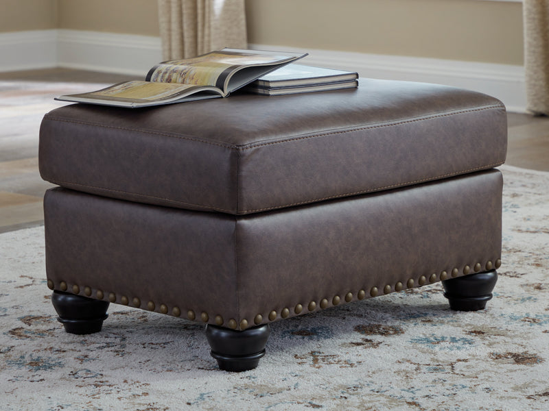 Roxmere Umber Ottoman - Lara FurnitureOttoman