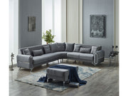 Royal Convertible Sectional Sofa Grey in Grey - 105-ROY-LUX405-5