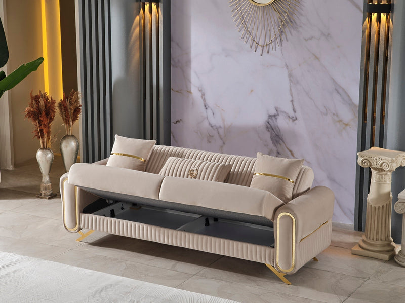 Royal Convertible Sofa Beige in Beige - 101-ROY-ANK529-3