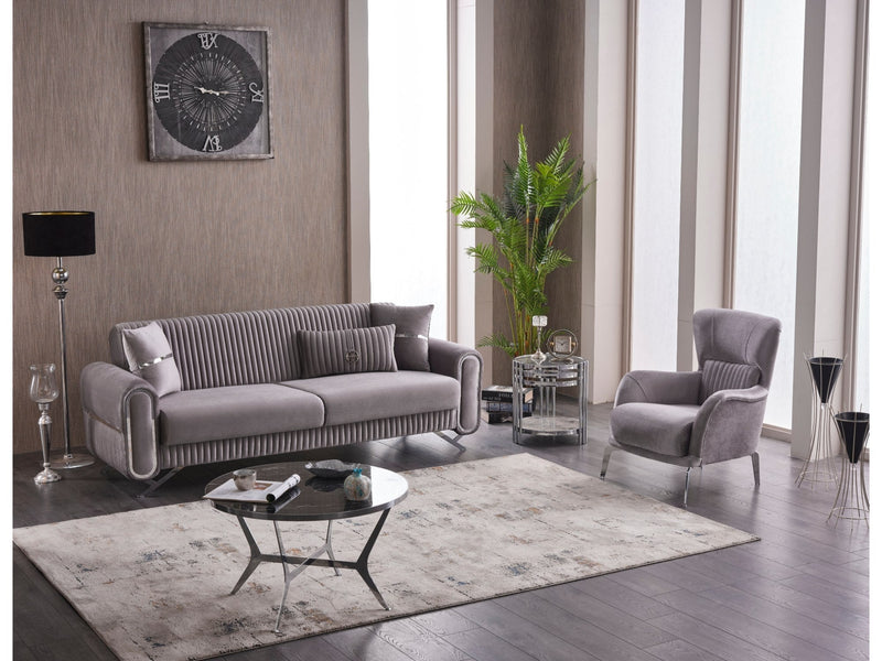 Royal Convertible Sofa Light Grey in Light Grey - 101-ROY-LUX405-3