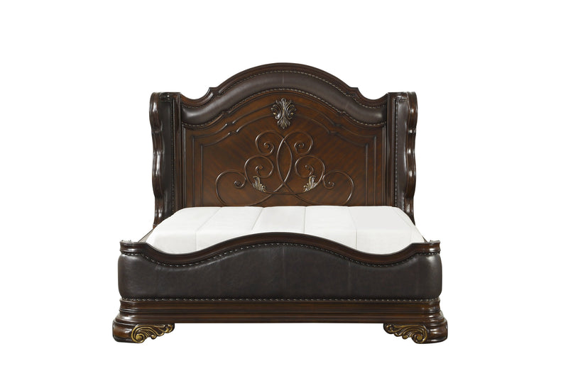 Royal Highlands Rich Cherry Queen Panel Bed - 1603-1 - Lara Furniture