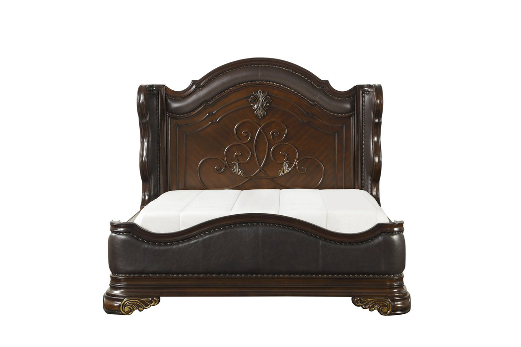 Royal Highlands Rich Cherry Queen Panel Bed - 1603-1 - Lara Furniture