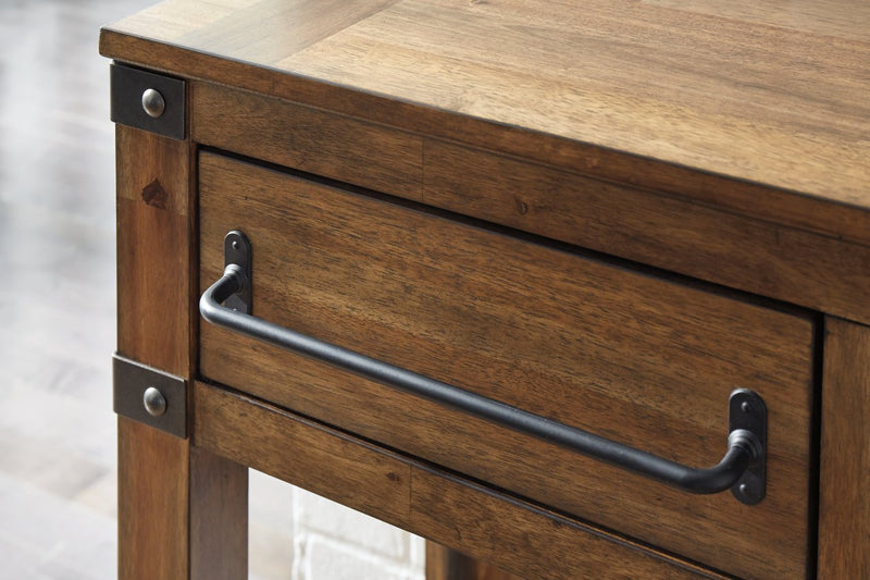 Roybeck Light Brown/Bronze Accent Cabinet - Lara FurnitureCabinet
