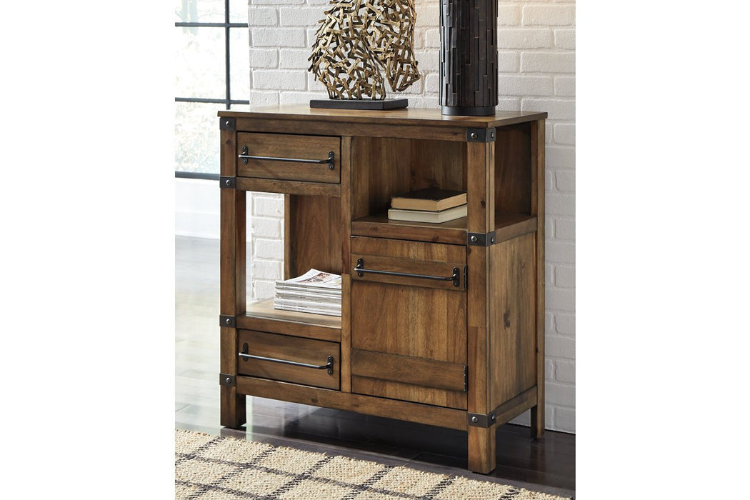 Roybeck Light Brown/Bronze Accent Cabinet - Gate FurnitureCabinet