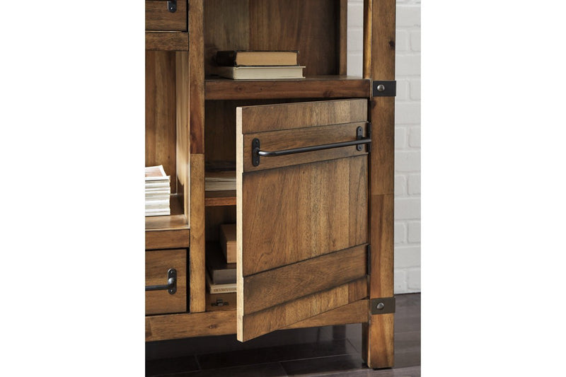 Roybeck Light Brown/Bronze Accent Cabinet - Lara FurnitureCabinet