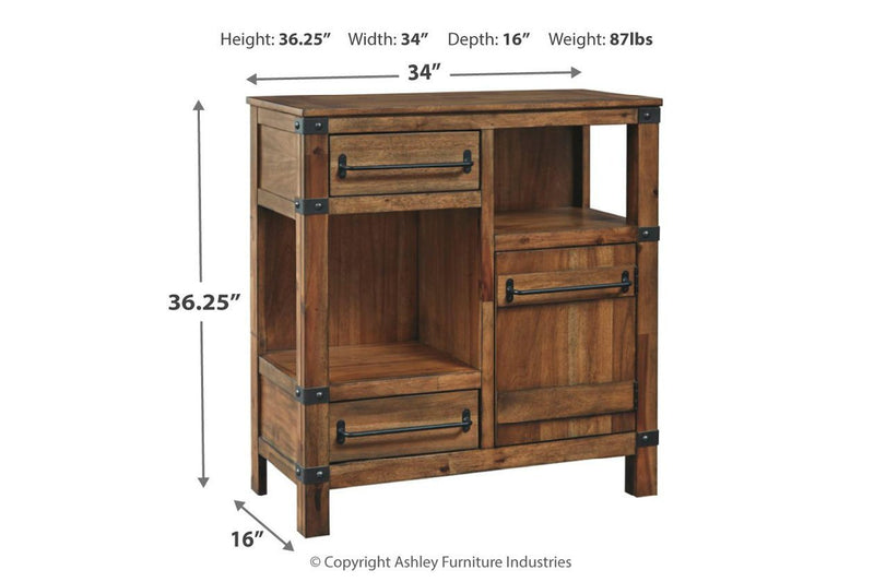 Roybeck Light Brown/Bronze Accent Cabinet - Lara FurnitureCabinet