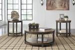 Roybeck Light Brown/Bronze Table (Set of 3) - Lara FurnitureOccasional Table Set