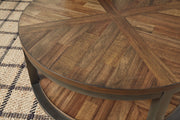 Roybeck Light Brown/Bronze Table (Set of 3) - Lara FurnitureOccasional Table Set