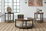 Roybeck Light Brown/Bronze Table (Set of 3) - Lara FurnitureOccasional Table Set
