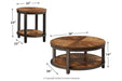 Roybeck Light Brown/Bronze Table (Set of 3) - Gate FurnitureOccasional Table Set