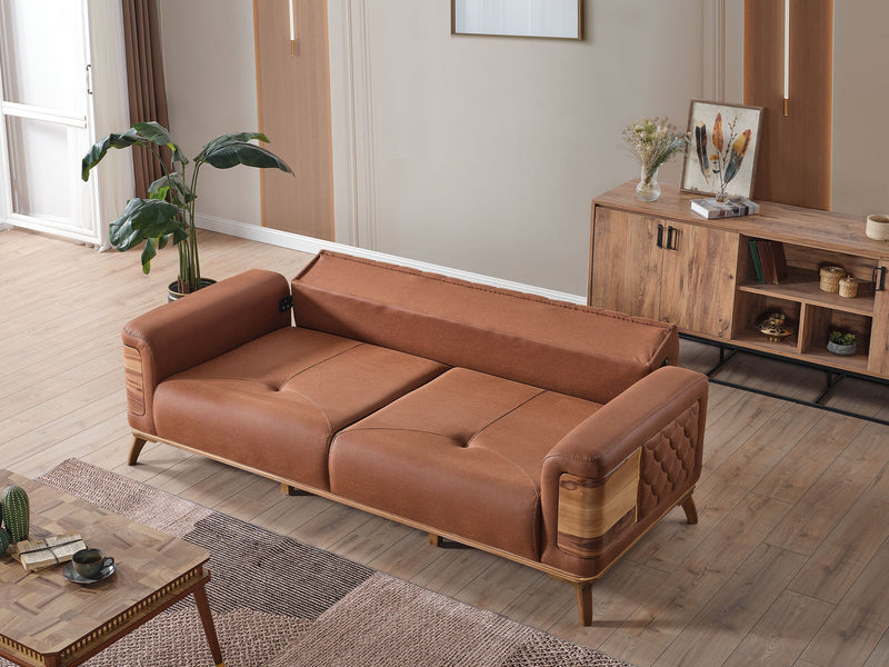 Ruby 3-pieces (Sofa & Loveseat & Chair) Livingroom Set Brick in Brick - 101-RUB-VER095-321
