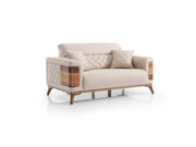 Ruby Convertible Loveseat Beige in Beige - 101-RUB-VER091-2