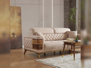 Ruby Convertible Loveseat Beige in Beige - 101-RUB-VER091-2